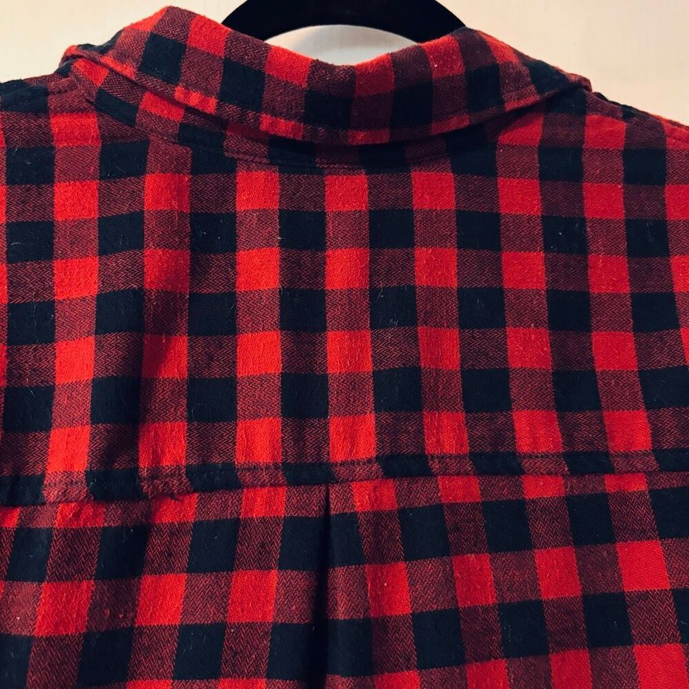Carhartt Rugged Flex Loose Fit Button Up Flannel Shirt Red Black Buffalo Plaid W - Picture 4 of 10